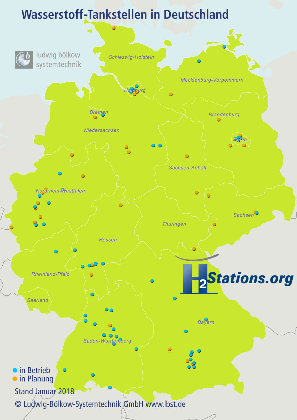 Deutschland jetzt mit 45 Wasserstoff-Tankstellen (Karte) - ecomento.de