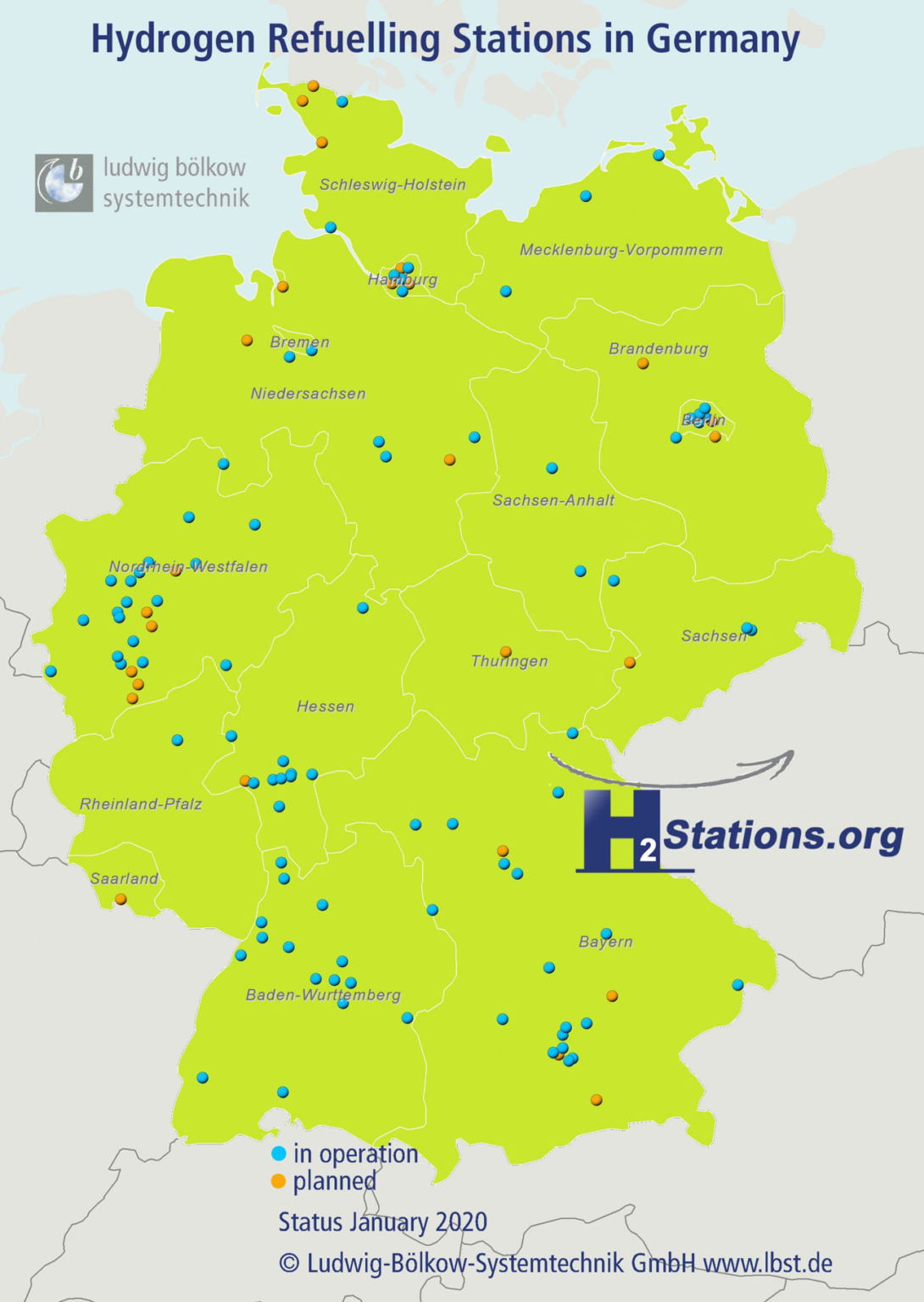 Deutschland jetzt mit 87 Wasserstoff-Tankstellen (Karte) - ecomento.de